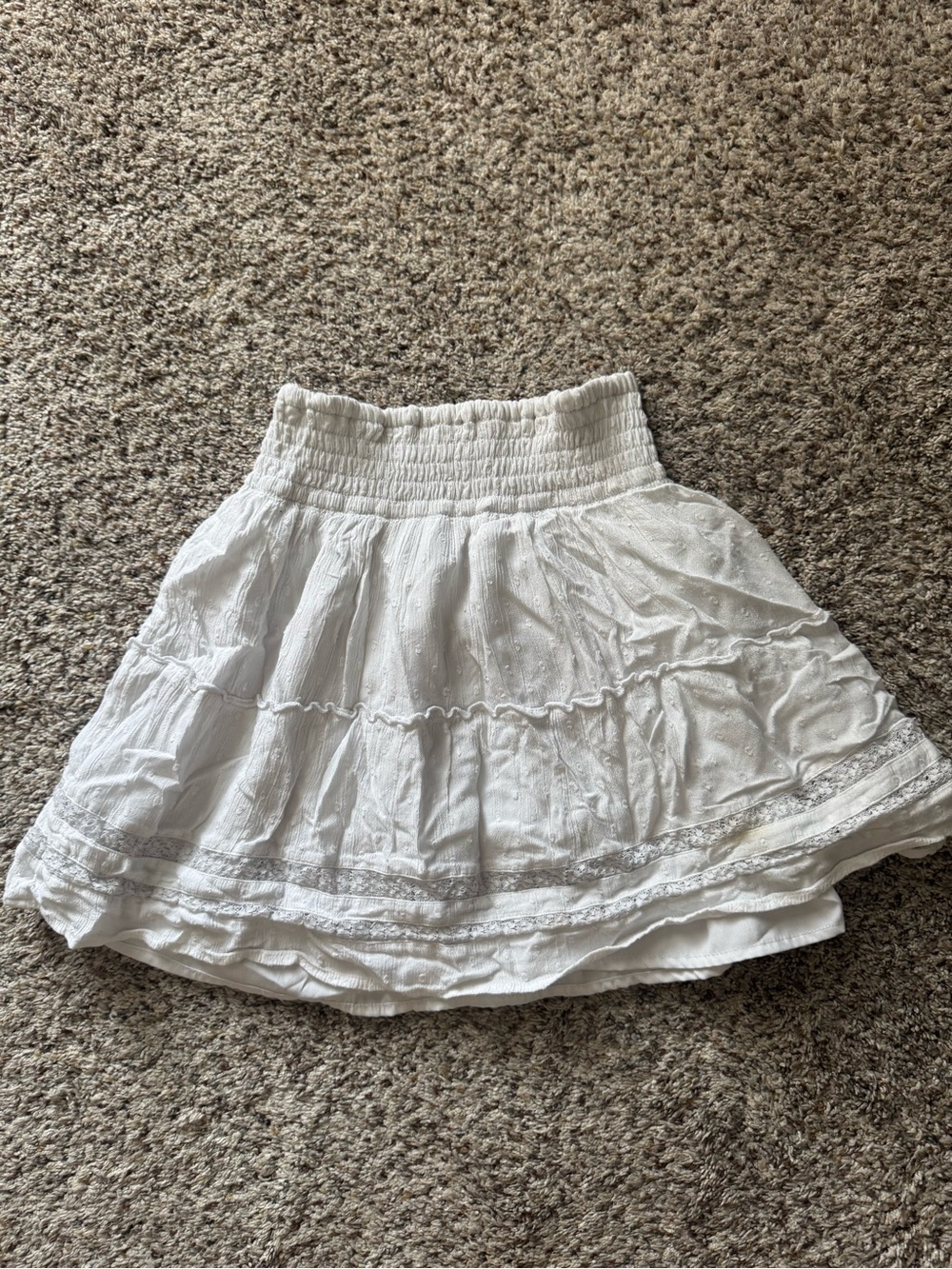 Hollister White Tiered Smocked Waist Skirt